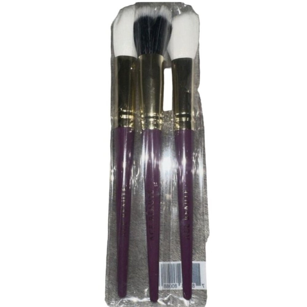 Ace Beaute 3 Piece Face Brush Set Cosmetics Foundation Powder Contour Makeup